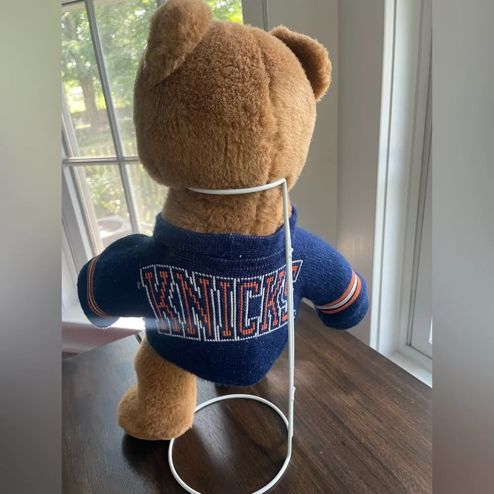 Vintage Roxbury Knicks Plush Bear with Blue Sweater - Picture 2 of 5